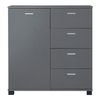 Aparador Döbritz Con 4 Cajones Y 1 Puerta 84x80x28cm - Gris Oscuro [en.casa]