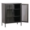 Aparador Falköping Con 2 Puertas De Malla Metálica Fina Y Acero 102 X 80 X 40 Cm - Negro [en.casa]