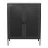 Aparador Falköping Con 2 Puertas De Malla Metálica Fina Y Acero 102 X 80 X 40 Cm - Negro [en.casa]