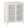 Aparador Falköping Con 2 Puertas De Malla Metálica Fina Y Acero 102 X 80 X 40 Cm - Blanco [en.casa]