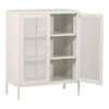 Aparador Falköping Con 2 Puertas De Malla Metálica Fina Y Acero 102 X 80 X 40 Cm - Blanco [en.casa]