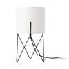 Lámpara De Mesa Slough Diseño Contemporáneo 1x E14 40 W Metal + Tela  38 X 21 X 21 Cm - Blanco Y Negro [lux.pro]