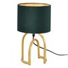 Lámpara De Mesa Smethwick Con Base Asombrosa 1x E14 40 W Metal + Tela  34 X Ø 18 Cm - Verde Oscuro / Dorado [lux.pro]