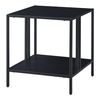 Mesa Auxiliar Kumlinge Con 1 Estante Diseño Atemporal Acero 47 X 45 X 45 Cm - Negro [en.casa]