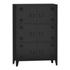 Armario De Oficina Hamina Con 3 Compartimentos Y 6 Puertas Acero 113 X 80 X 40 Cm - Negro [en.casa]