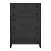 Armario De Oficina Hamina Con 3 Compartimentos Y 6 Puertas Acero 113 X 80 X 40 Cm - Negro [en.casa]