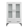 Vitrina Søndersø Con 2 Puertas Estante Cristal Y Aglomerado 115 X 70 X 31 Cm - Blanco Negro [en.casa]