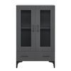 Vitrina Søndersø Con 2 Puertas Estante Cristal Y Aglomerado 115 X 70 X 31 Cm - Gris Oscuro Y Negro [en.casa]