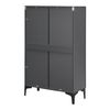 Vitrina Søndersø Con 2 Puertas Estante Cristal Y Aglomerado 115 X 70 X 31 Cm - Gris Oscuro Y Negro [en.casa]