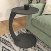 Mesa Auxiliar Holeby Con 4 Ruedas Aglomerado 56 X Ø 38 Cm - Gris [en.casa]