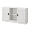 Aparador Spøttrup Con 2 Puertas 2 Manijas 6 Compartimentos Aglomerado 70 X 120 X 31 Cm - Blanco [en.casa]