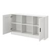 Aparador Spøttrup Con 2 Puertas 2 Manijas 6 Compartimentos Aglomerado 70 X 120 X 31 Cm - Blanco [en.casa]