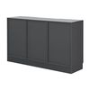 Aparador Spøttrup Con 2 Puertas De Cristal 2 Manijas 6 Compartimentos Aglomerado 70 X 120 X 31 Cm - Gris Oscuro [en.casa]