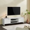 Mueble Tv Stevns Con 2 Estantes Centrales Y 2 Puertas Aglomerado/acero 40 X 145 X 38 Cm - Blanco [en.casa]