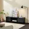 Mueble Tv Stevns Con 2 Estantes Centrales Y 2 Puertas Aglomerado/acero 40 X 145 X 38 Cm - Negro [en.casa]