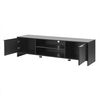 Mueble Tv Stevns Con 2 Estantes Centrales Y 2 Puertas Aglomerado/acero 40 X 145 X 38 Cm - Negro [en.casa]