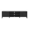 Mueble Tv Stevns Con 2 Estantes Centrales Y 2 Puertas Aglomerado/acero 40 X 145 X 38 Cm - Negro [en.casa]