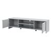 Mueble Tv Stevns Con 2 Estantes Centrales Y 2 Puertas Aglomerado/acero 40 X 145 X 38 Cm - Gris Claro [en.casa]