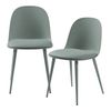 Juego De 2 Sillas De Comedor Kangasala Tapizado Cuero Sintético Plástico Y Metal 81 X 45 X 52 Cm - Verde Gris [en.casa]