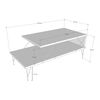 Mesa De Centro Asker Con Estante Metal Aglomerado 100x50x40cm - Blanco [en.casa]