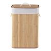 Cesto Para La Ropa Salla Con Bolsa Extraíble Bambú Y Poliéster 60 X 40 X 30 Cm (72 L) - Natural [en.casa]