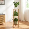 Soporte Para Plantas Sastamala De 3 Niveles Bambú Y Plástico 78 X 25 X 25 Cm - Natural Y Blanco [en.casa]