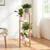 Soporte Para Plantas Sastamala De 4 Niveles Bambú Y Plástico 85 X 32 X 32 Cm - Blanco Y Natural [en.casa]