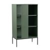 Armario Metálico Eidsvoll Con 3 Compartimentos Y Frontal Perforado Acero 135 X 75 X 45 Cm - Verde Negro [en.casa]