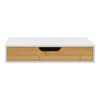 Estante De Pared Bokn Con Cajón Hasta 5 Kg Bambú 40 X 24 X 8 Cm - Blanco Y Natural [en.casa]