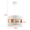 Lámpara Colgante Infantil Rugby 1 X E27 20 W Motivos De Animales Del Bosque Plástico Tela 70 X 28 Cm Blanco [lux.pro]