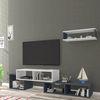 Mueble Tv Con Estante Cubo Malvik Aglomerado 170x30x42 Cm - Blanco/antracita [en.casa]