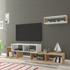 Mueble Tv Con Estante Cubo Malvik Aglomerado 170x30x42 Cm - Blanco/roble Zafiro [en.casa]