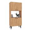 Armario Multiusos Nes Con 4 Puertas Aglomerado 135x60x32cm - Roble Zafiro [en.casa]