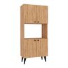 Armario Multiusos Nes Con 4 Puertas Aglomerado 135x60x32cm - Roble Zafiro [en.casa]