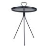 Mesa Auxiliar Odal Redonda Con Borde Metal 65xø41cm - Negro [en.casa]