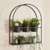 Soporte Para Plantas Merikarvia Con 3 Macetas Y Estante Metal 65x52x15 Cm - Negro [en.casa]