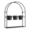 Soporte Para Plantas Merikarvia Con 3 Macetas Y Estante Metal 65x52x15 Cm - Negro [en.casa]