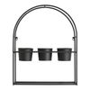 Soporte Para Plantas Merikarvia Con 3 Macetas Y Estante Metal 65x52x15 Cm - Negro [en.casa]