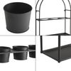 Soporte Para Plantas Merikarvia Con 3 Macetas Y Estante Metal 65x52x15 Cm - Negro [en.casa]