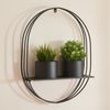 Soporte Para Plantas Vestby Con 2 Maceteros Metal 61x47x15 Cm - Negro [en.casa]