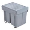 Cubo De Basura Extraíble Froland Capacidad 2 X 20 L Plástico/acero 48 X 34 X 42 Cm - Gris [en.casa]