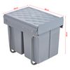 Cubo De Basura Extraíble Froland Capacidad 2 X 20 L Plástico/acero 48 X 34 X 42 Cm - Gris [en.casa]