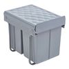 Cubo De Basura Extraíble Froland Capacidad 2 X 10 L + 1 X 20 L Plástico/acero 48 X 34 X 42 Cm - Gris [en.casa]