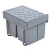 Cubo De Basura Extraíble Froland Capacidad 2 X 15 L Plástico/acero 48 X 34 X 35 Cm - Gris [en.casa]