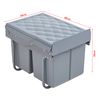 Cubo De Basura Extraíble Froland Capacidad 2 X 15 L Plástico/acero 48 X 34 X 35 Cm - Gris [en.casa]