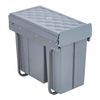 Cubo De Basura Extraíble Froland Capacidad 1 X 20 L + 1 X 10 L Plástico/acero 48 X 26 X 42 Cm - Gris [en.casa]