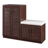 Mueble Zapatero Løten + Banco 9 Compartimentos Para 18 Pares Mdf 97 X 120 X 36 Cm - Efecto Wengué [en.casa]