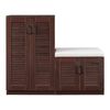 Mueble Zapatero Løten + Banco 9 Compartimentos Para 18 Pares Mdf 97 X 120 X 36 Cm - Efecto Wengué [en.casa]