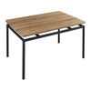 Mesa De Comedor Hemnes Rectangular 4 Personas Acero Mdf 120x70x75 Cm - Efecto Roble Negro [en.casa]