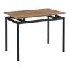 Mesa De Comedor Hemnes Rectangular 4 Personas Acero Mdf 100x60x75 Cm - Efecto Roble Negro [en.casa]